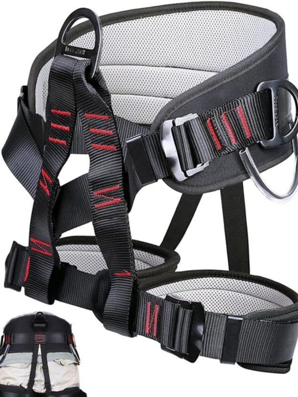 Adjustable Climbing Harness for Rock Climbing, Rappelling & Tree Safety Belts